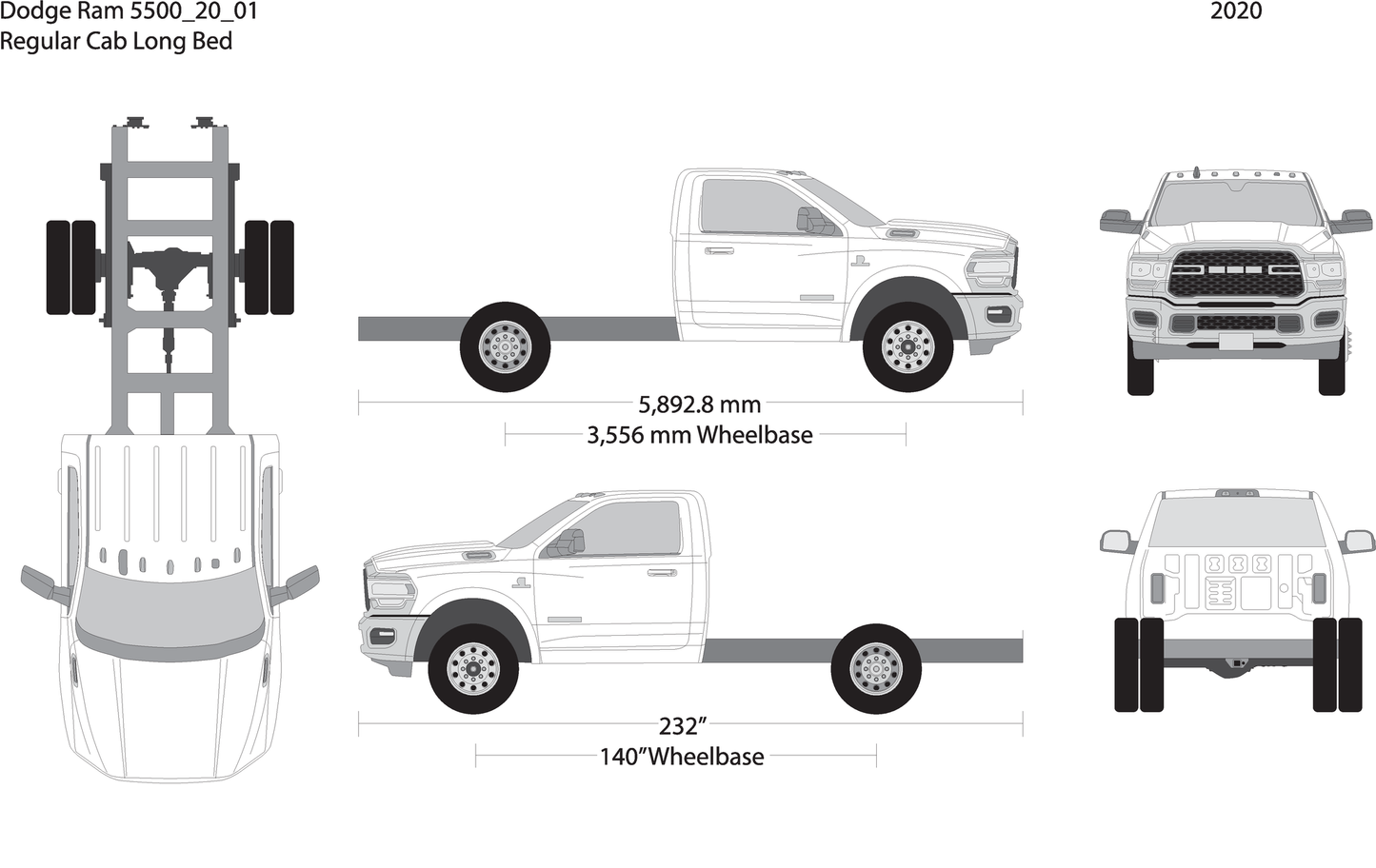 2020 Dodge Ram 5500 V01 Vehicle Wrap Template