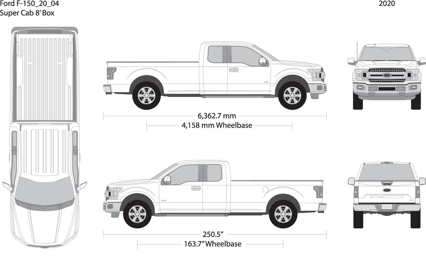 2020 Ford F 150 V04 Vehicle Wrap Template