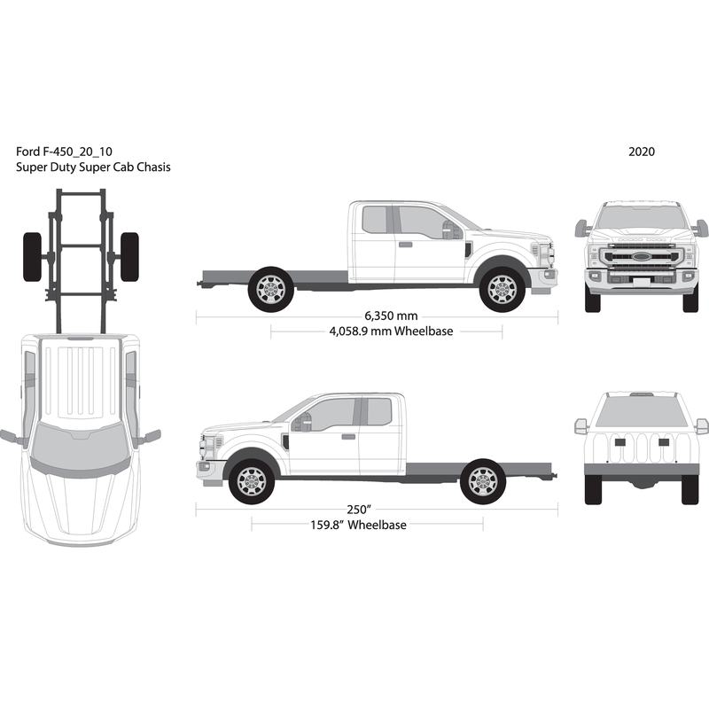 2020 Ford F 450 V10 Vehicle Wrap Template