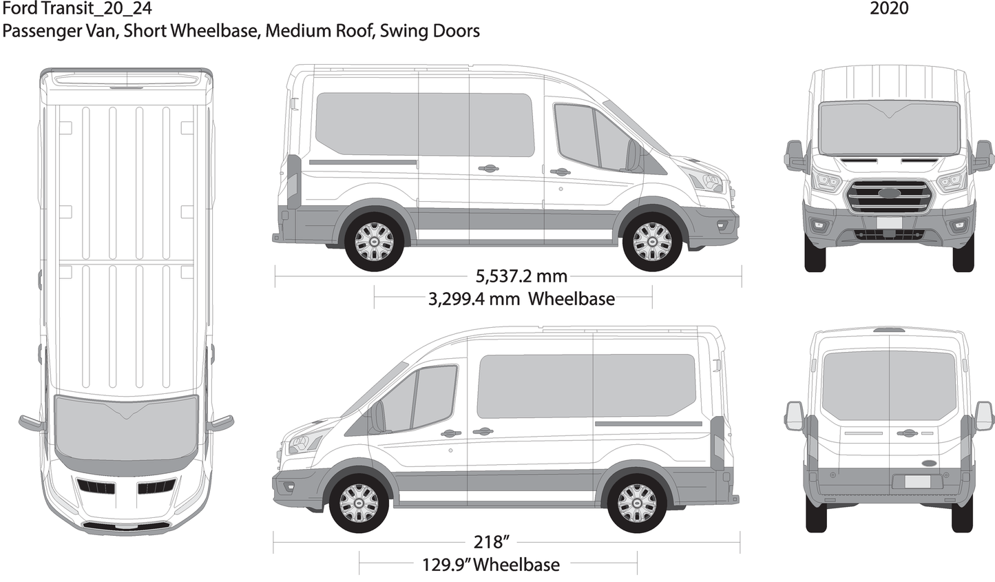 2020 Ford Transit Swing Doors V24 Vehicle Wrap Template