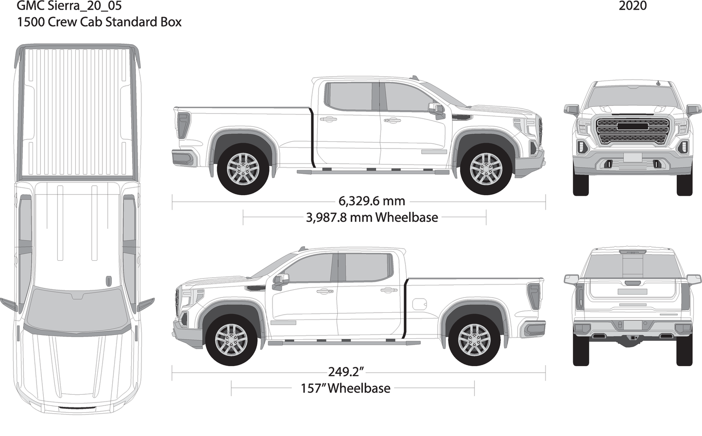 2020 Gmc Sierra 1500 V05 Vehicle Wrap Template