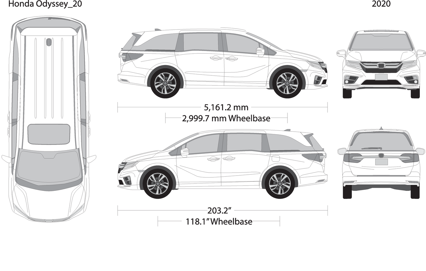2020 Honda Odyssey V20 Vehicle Wrap Template