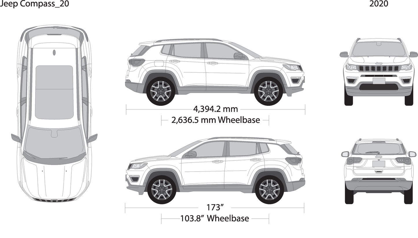 2020 Jeep Compass V20 Vehicle Wrap Template