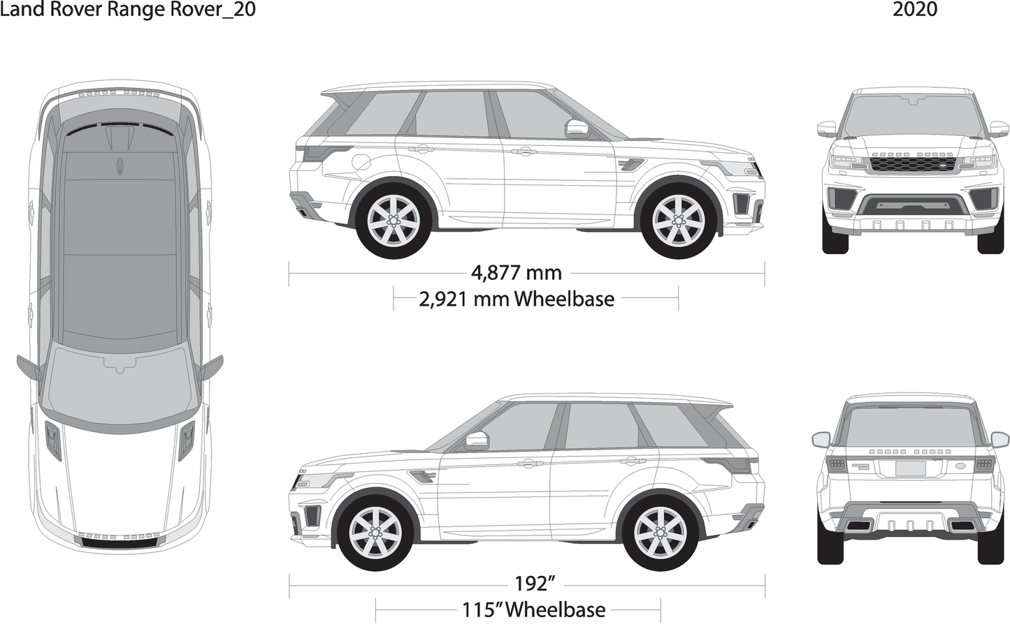 2020 Land Rover Range Rover Sport V20 Vehicle Wrap Template