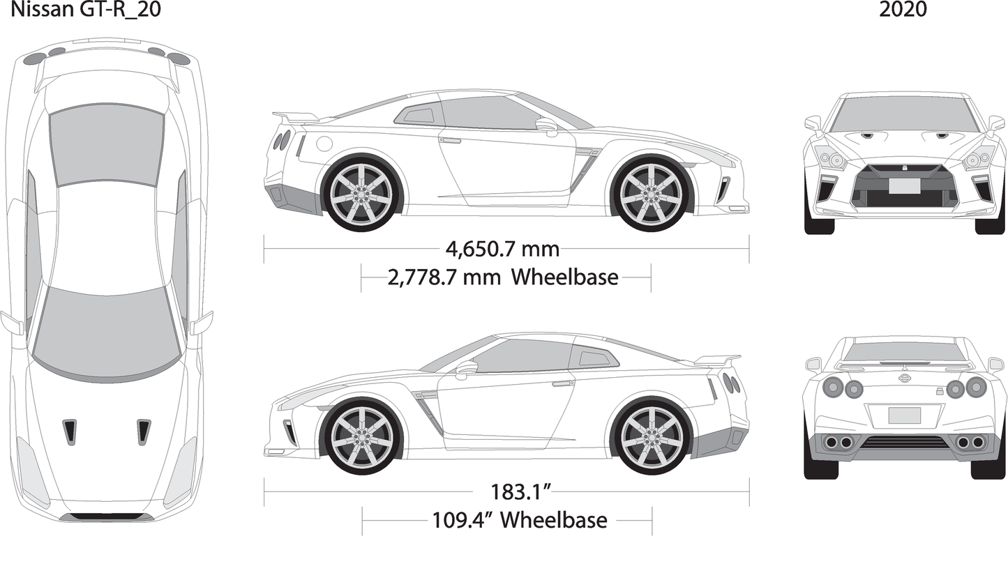 2020 Nissan Gt R V20 Vehicle Wrap Template