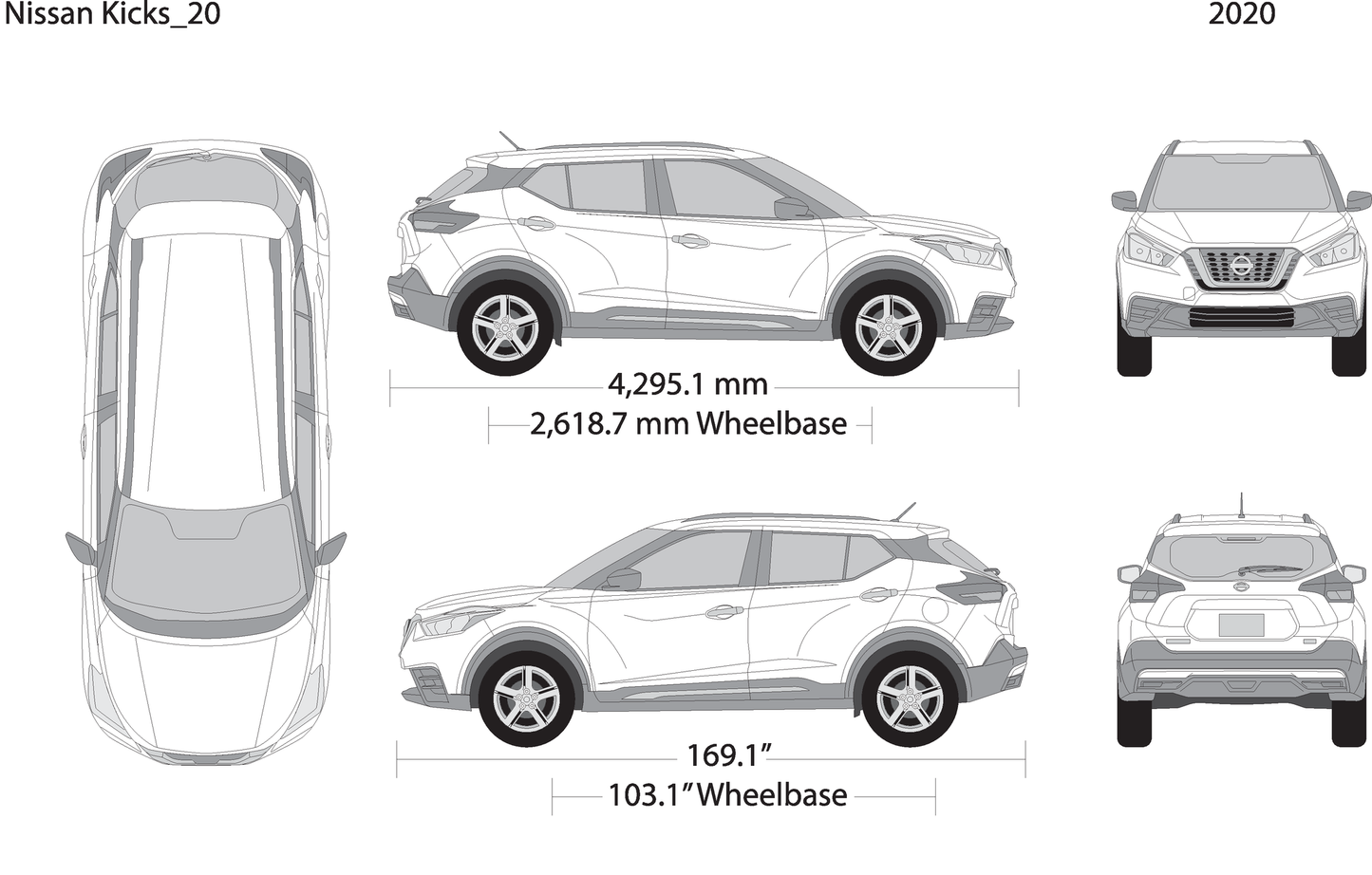 2020 Nissan Kicks V20 Vehicle Wrap Template