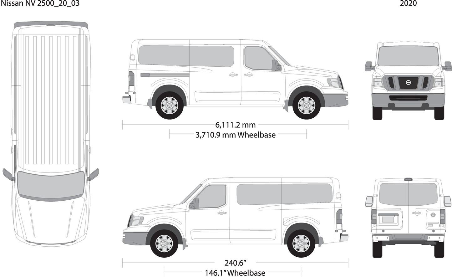 2020 Nissan Nv Passenger V03 Vehicle Wrap Template