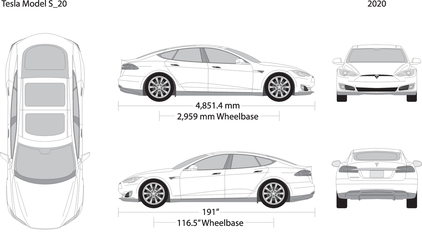 2020 Tesla Model S V20 Vehicle Wrap Template