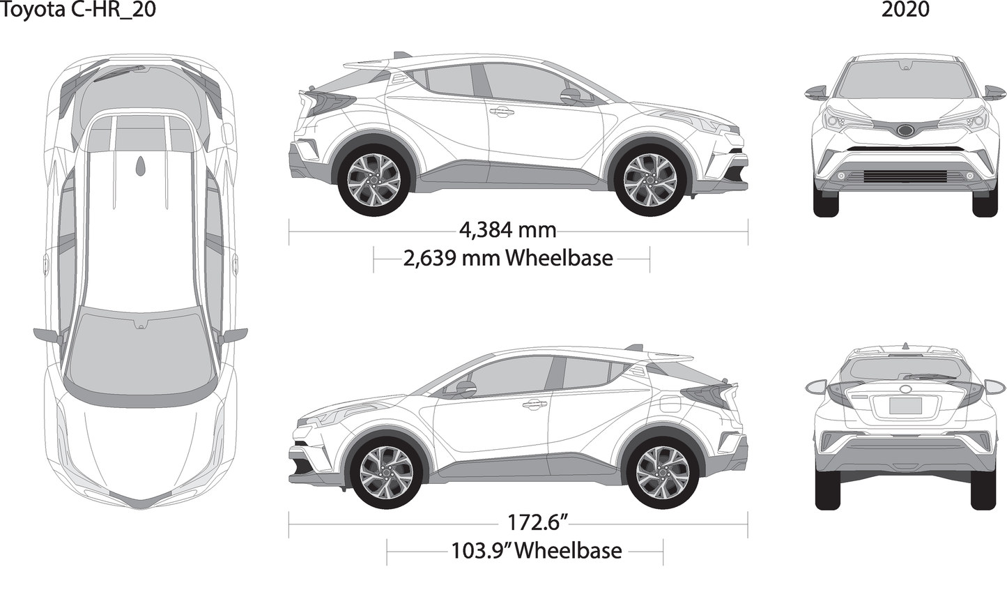 2020 Toyota C Hr V20 Vehicle Wrap Template