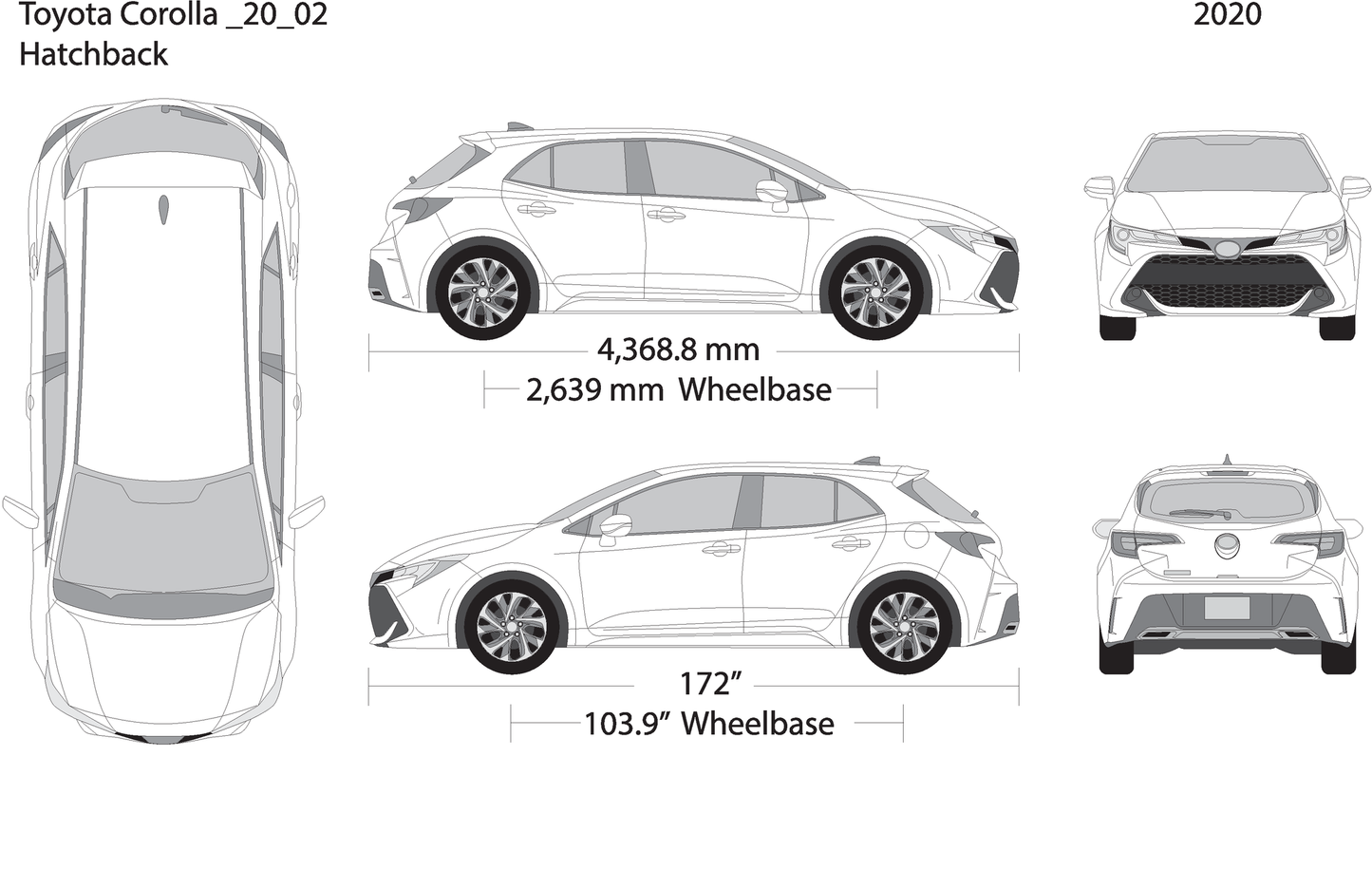 2020 Toyota Corolla V02 Vehicle Wrap Template