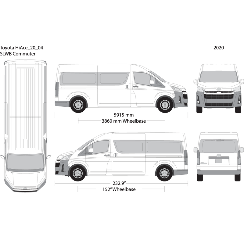 2020 Toyota Hiace V04 Vehicle Wrap Template