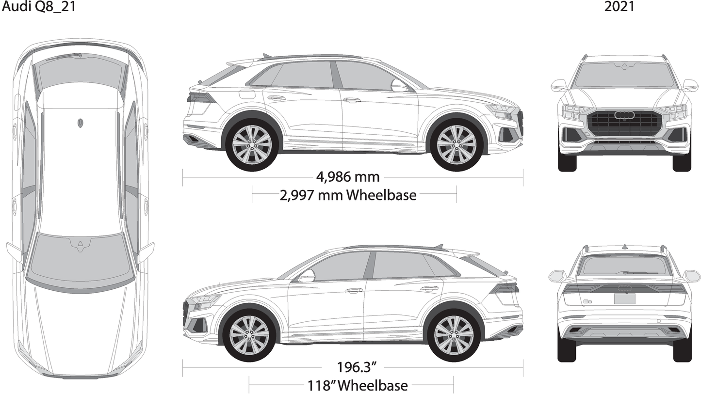 2021 Audi Q8 V21 Vehicle Wrap Template
