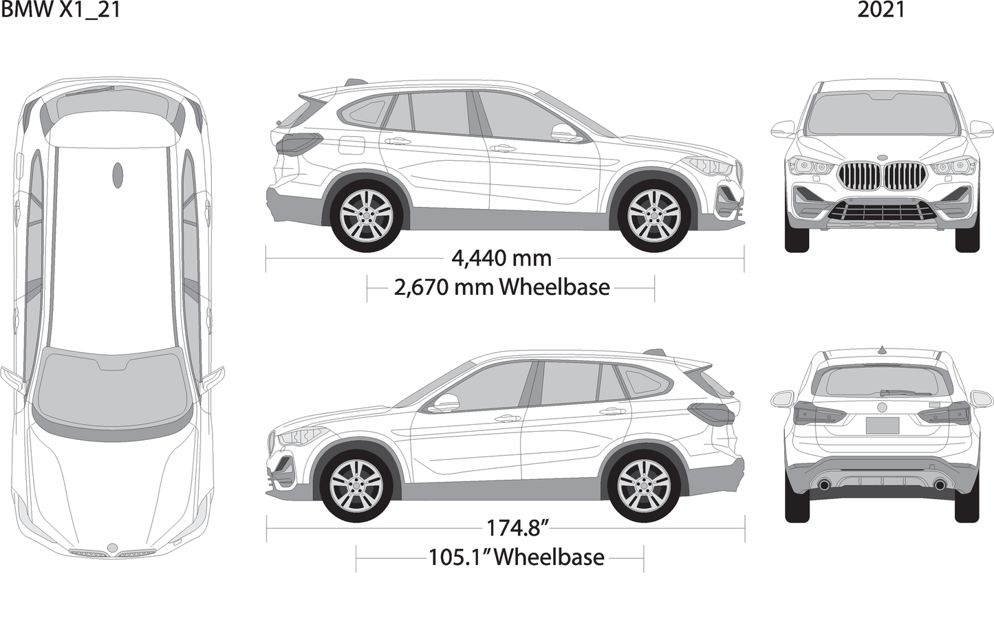 2021 Bmw X1 V21 Vehicle Wrap Template