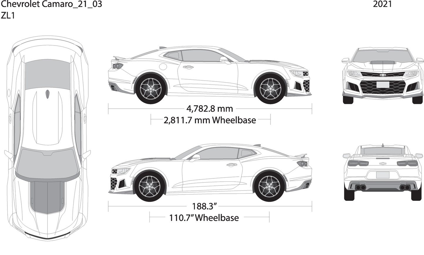 2021 Chevy Camaro V03 Vehicle Wrap Template