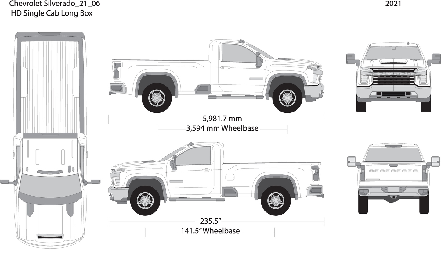 2021 Chevy Silverado 2500 3500 Hd V06 Vehicle Wrap Template