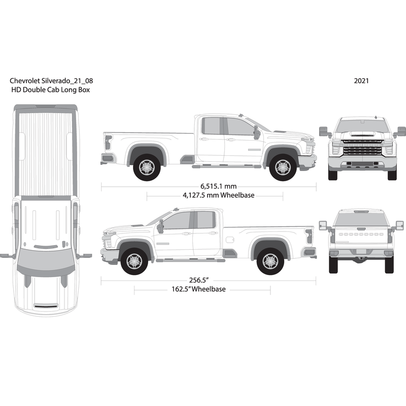 2021 Chevy Silverado 2500 3500 Hd V08 Vehicle Wrap Template