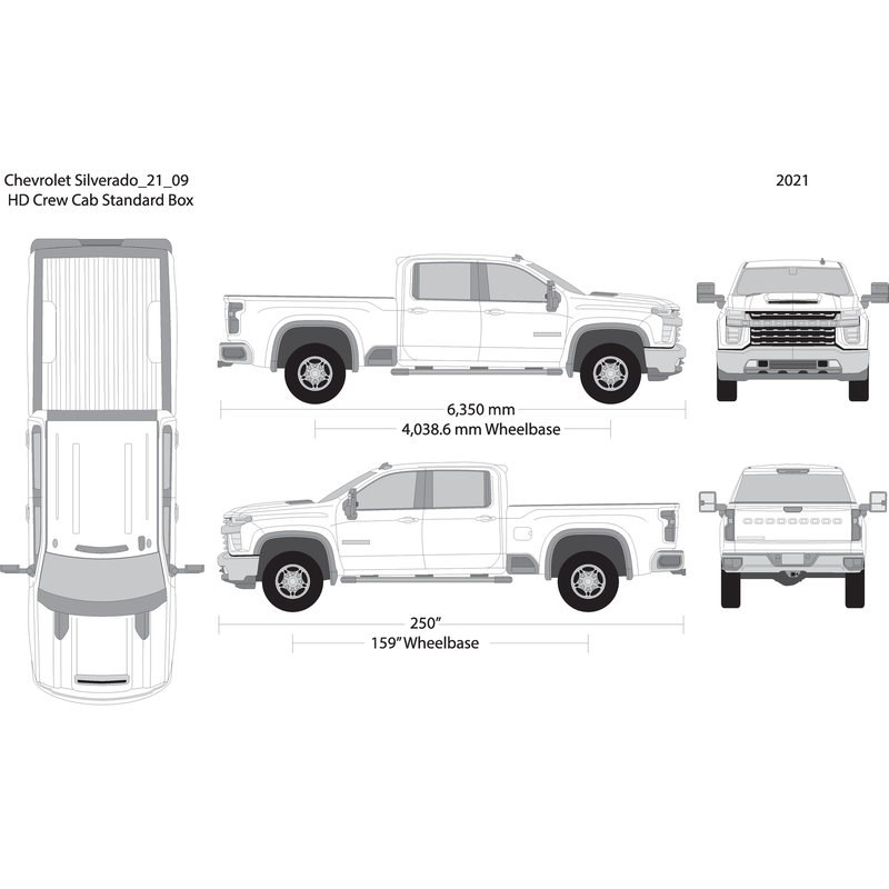 2021 Chevy Silverado 2500 3500 Hd V09 Vehicle Wrap Template