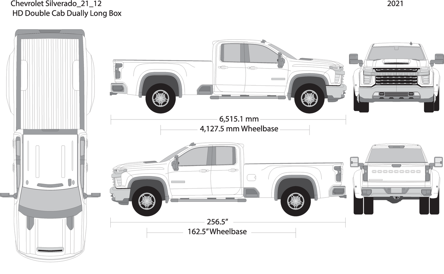 2021 Chevy Silverado 2500 3500 Hd V12 Vehicle Wrap Template