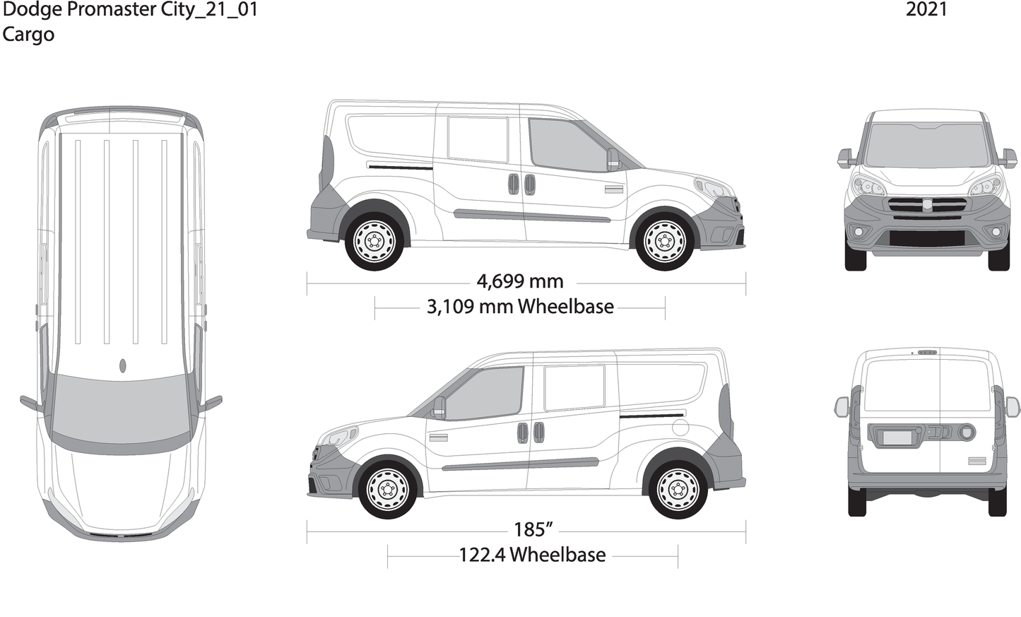 2021 Dodge Promaster City V01 Vehicle Wrap Template