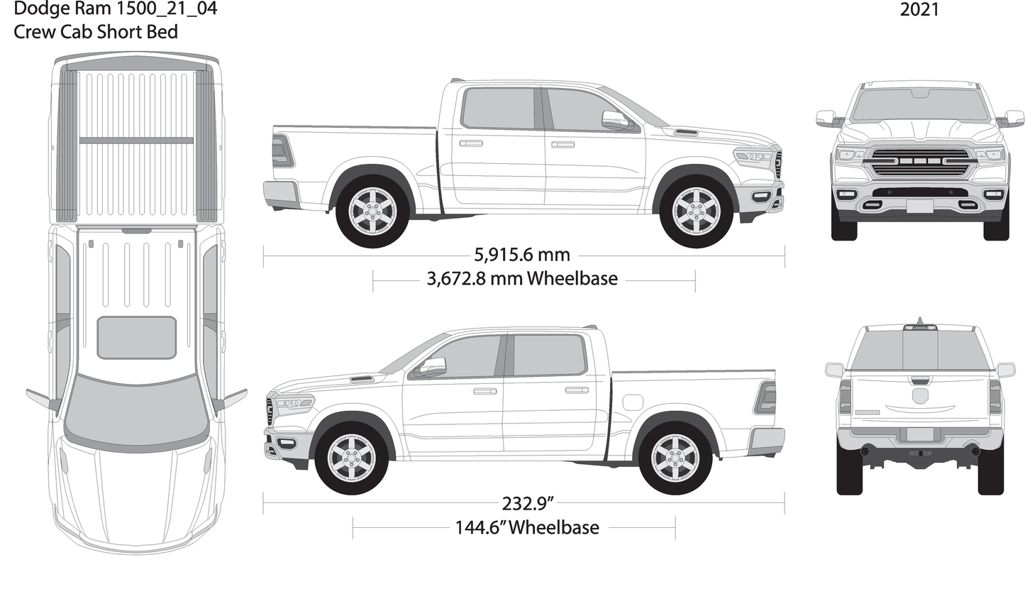 2021 Dodge Ram 1500 V04 Vehicle Wrap Template