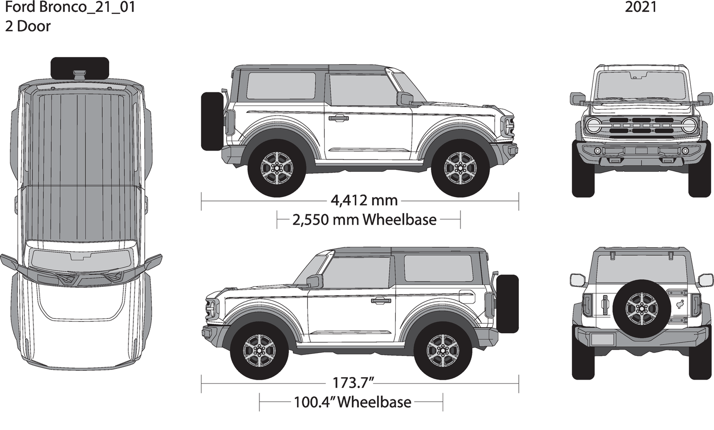 2021 Ford Bronco V01 Vehicle Wrap Template