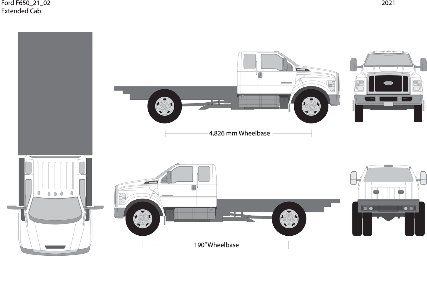 2021 Ford F 650 V02 Vehicle Wrap Template