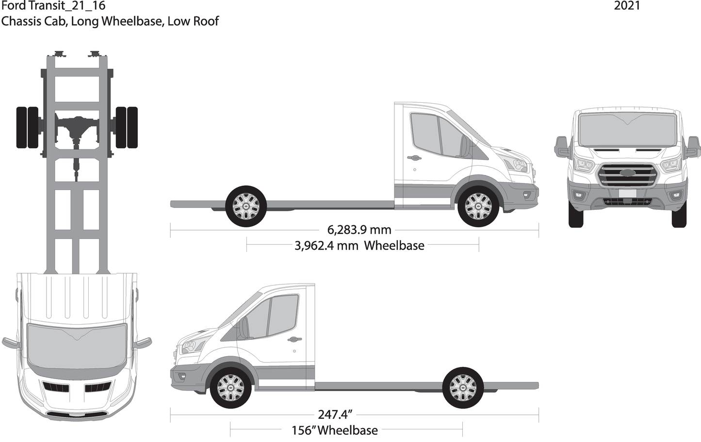 2021 Ford Transit Chassis V16 Vehicle Wrap Template