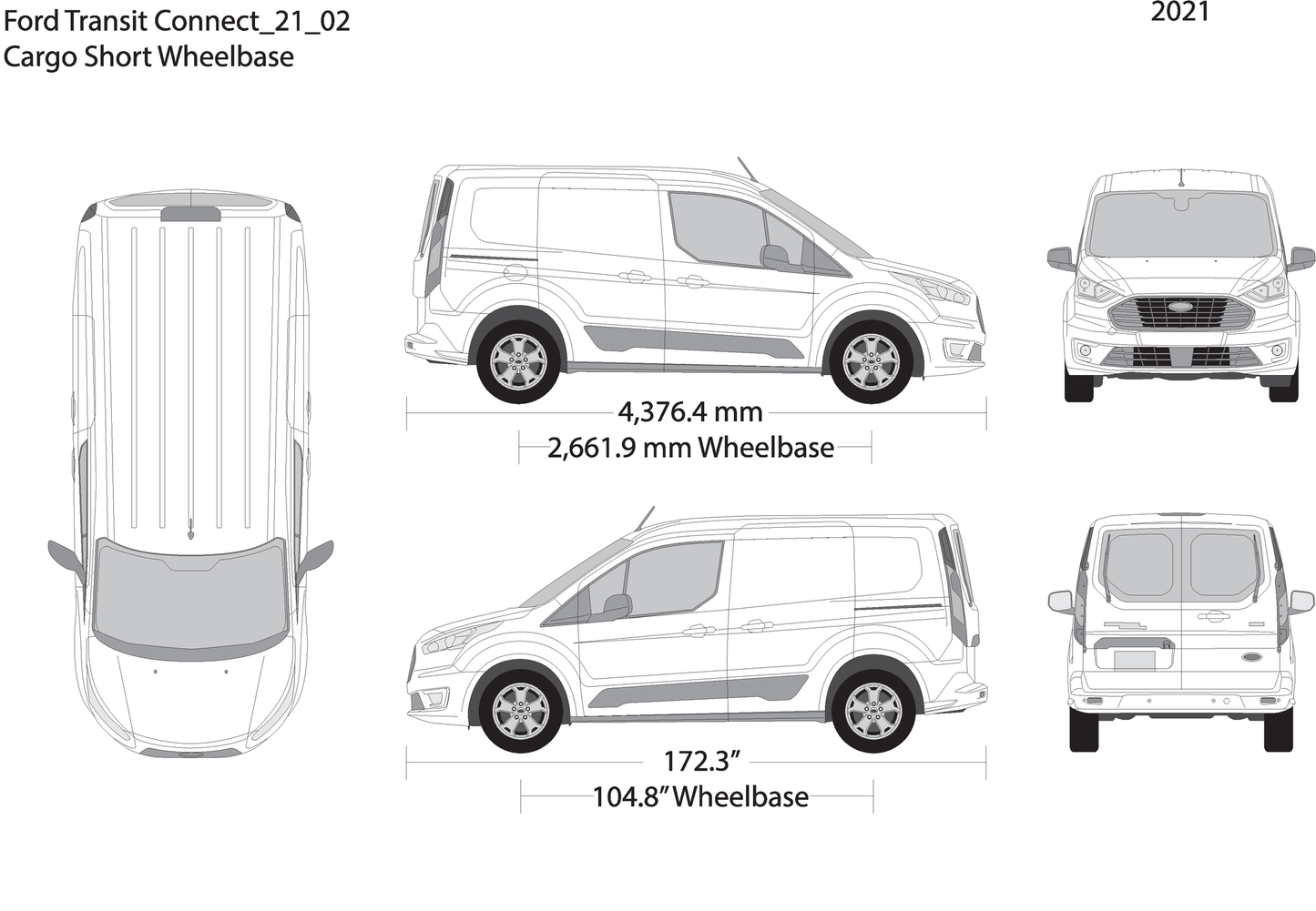 2021 Ford Transit Connect V02 Vehicle Wrap Template