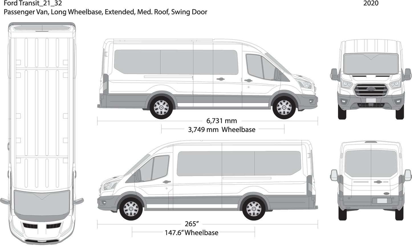 2021 Ford Transit Swing Doors V32 Vehicle Wrap Template