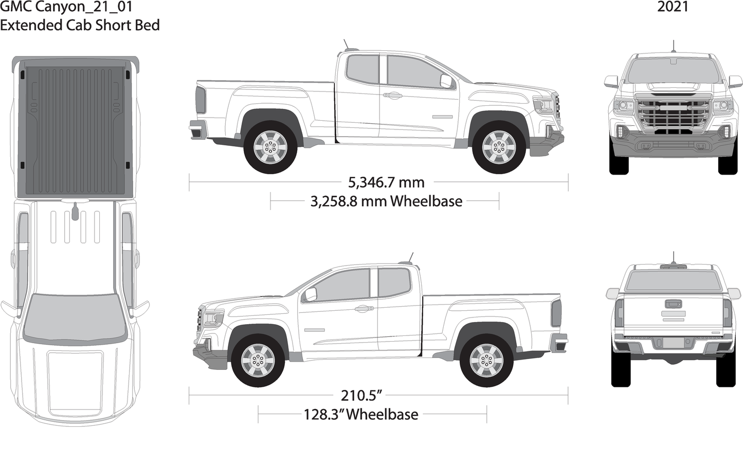 2021 Gmc Canyon V01 Vehicle Wrap Template