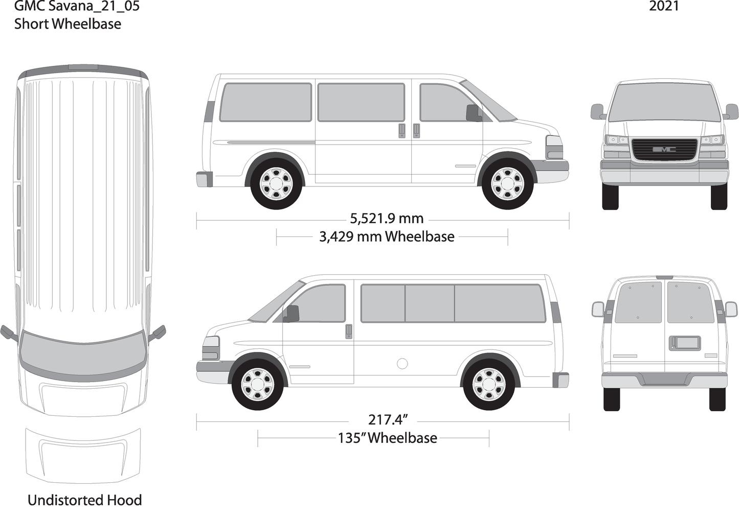 2021 Gmc Savana V05 Vehicle Wrap Template