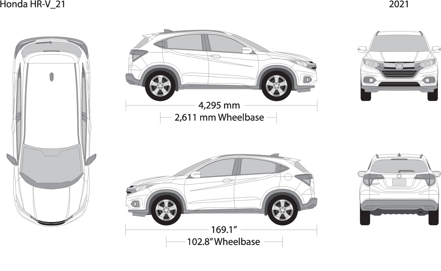 2021 Honda Hr V V21 Vehicle Wrap Template