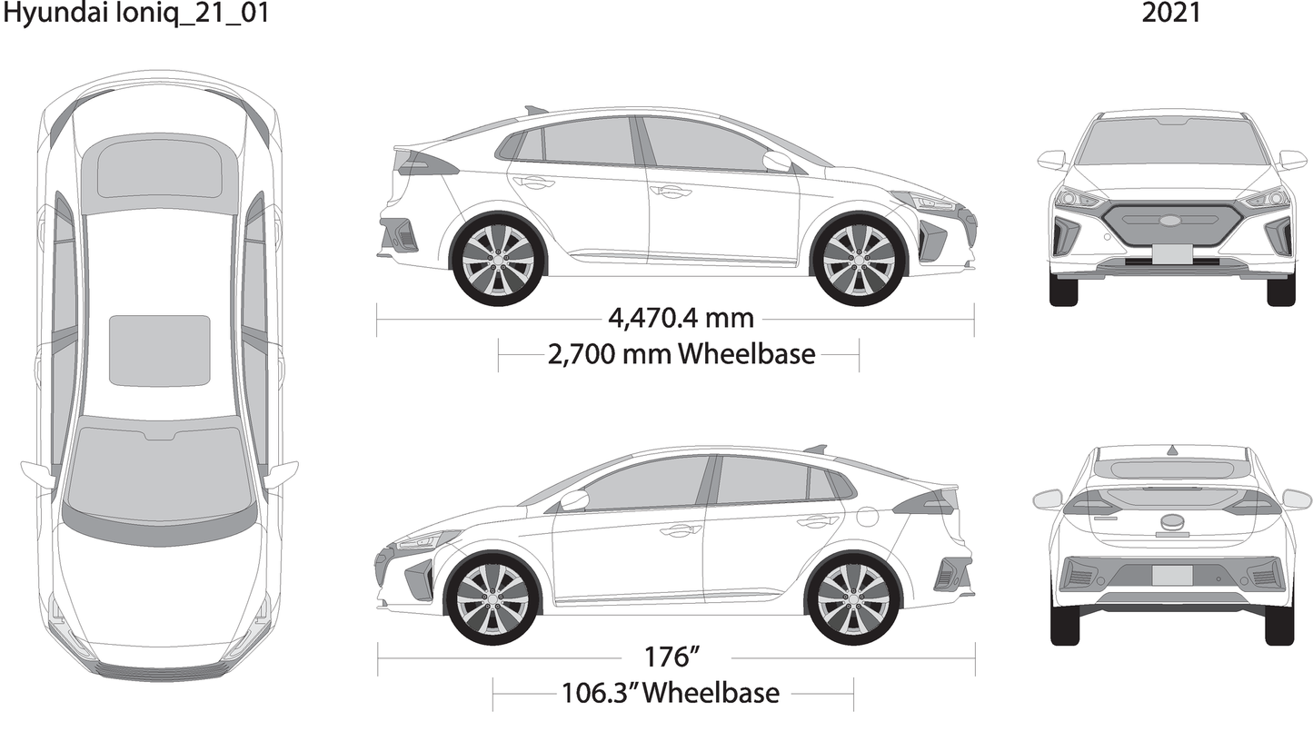 2021 Hyundai Ioniq V01 Vehicle Wrap Template