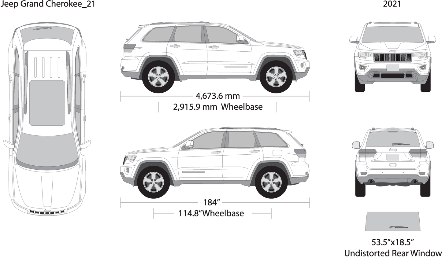 2021 Jeep Grand Cherokee V21 Vehicle Wrap Template