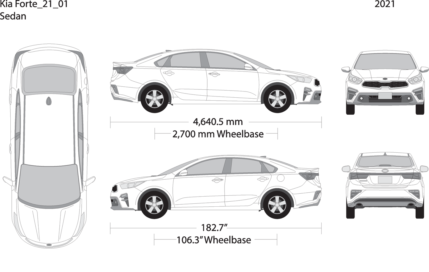2021 Kia Forte V01 Vehicle Wrap Template