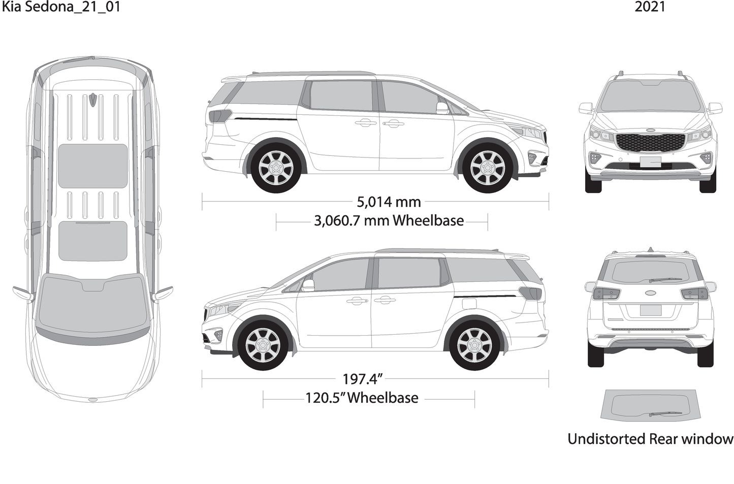 2021 Kia Sedona V01 Vehicle Wrap Template