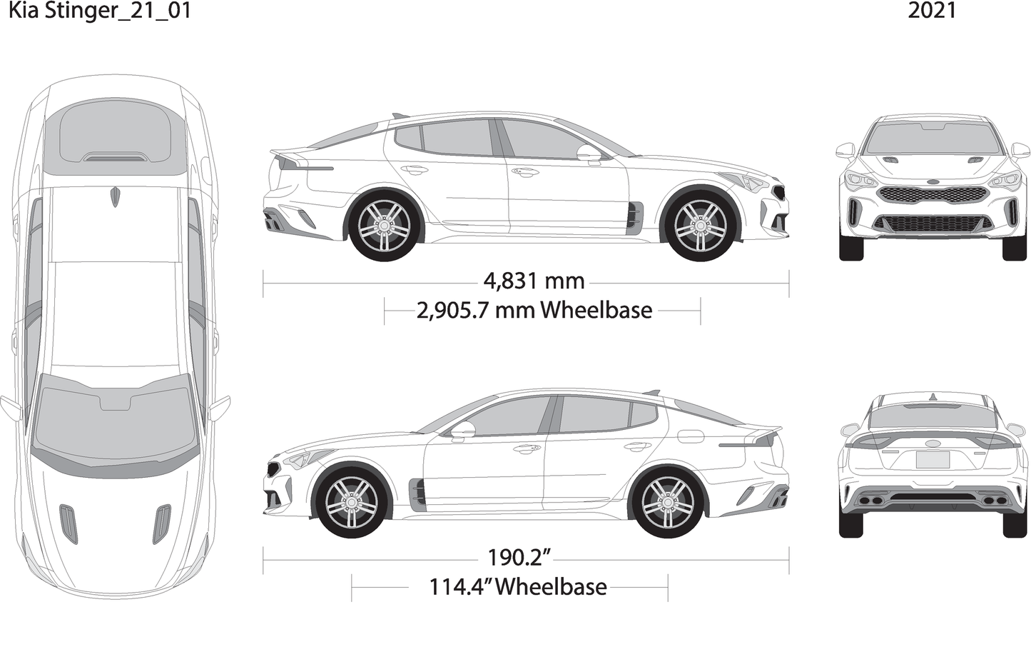 2021 Kia Stinger V21 Vehicle Wrap Template