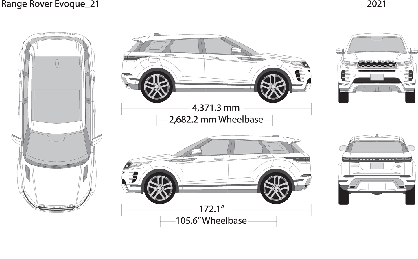 2021 Land Rover Evoque V21 Vehicle Wrap Template
