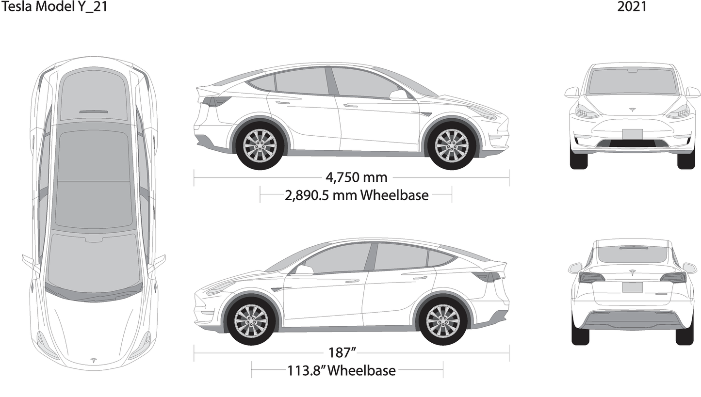 2021 Tesla Model Y V21 Vehicle Wrap Template