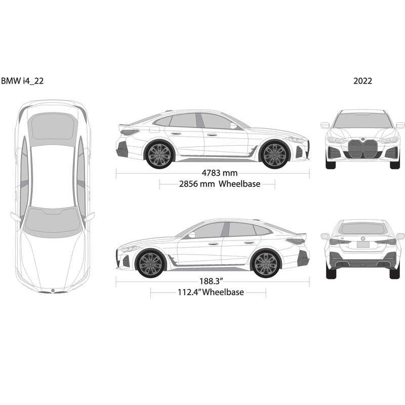 2022 Bmw I4 V22 Vehicle Wrap Template