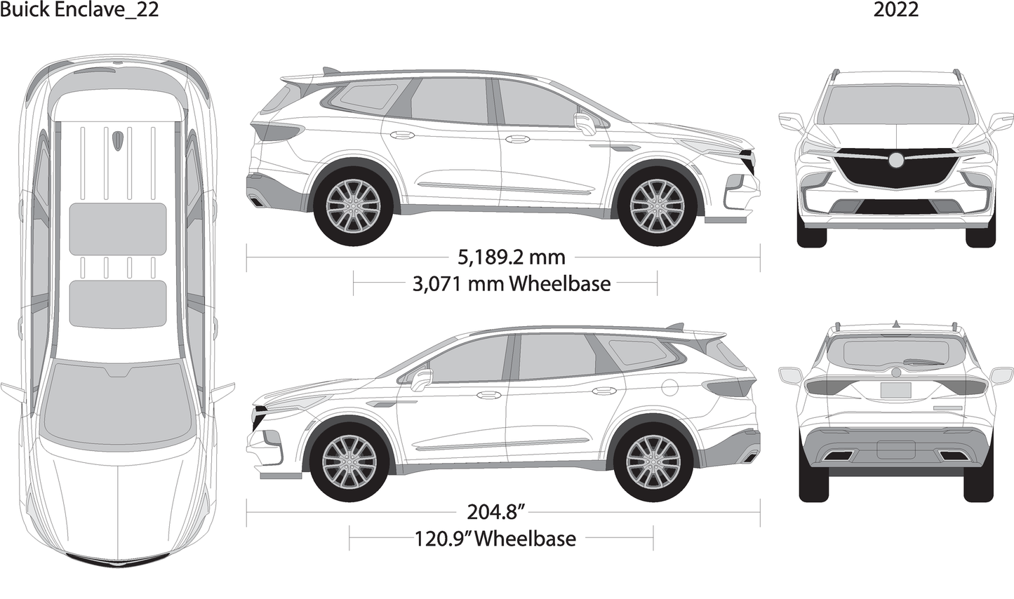 2022 Buick Enclave V22 Vehicle Wrap Template