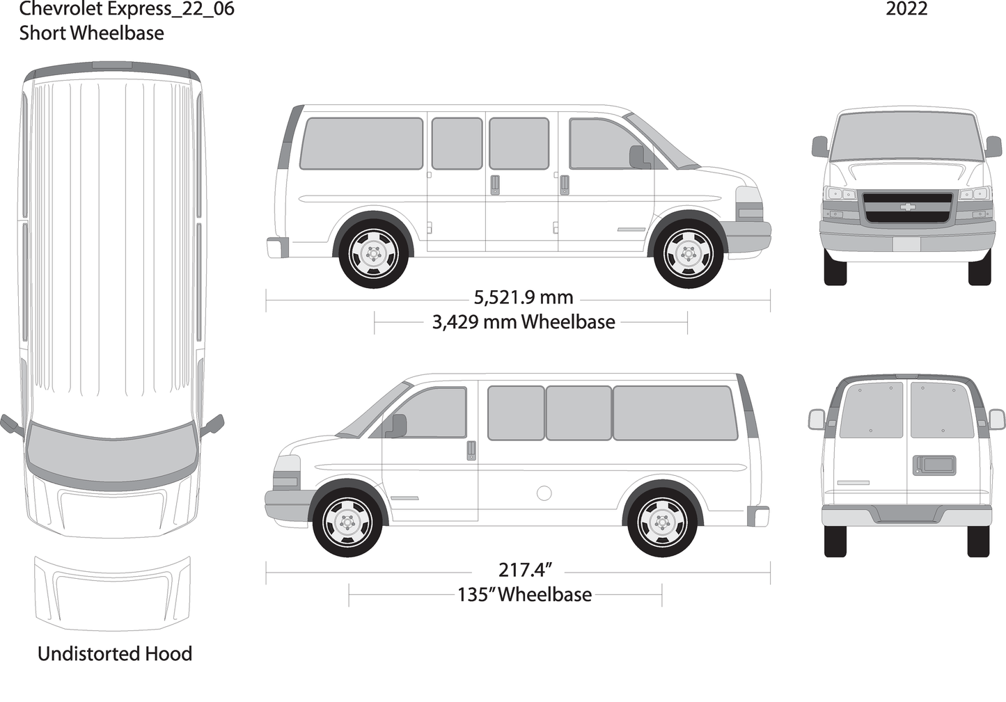 2022 Chevy Express V06 Vehicle Wrap Template