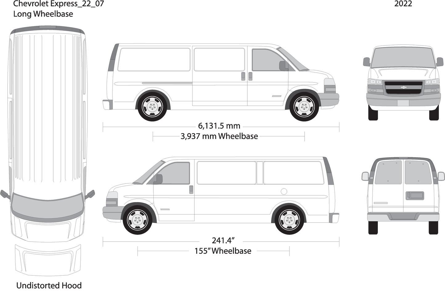 2022 Chevy Express V07 Vehicle Wrap Template