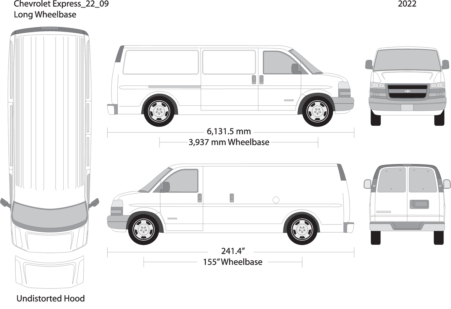 2022 Chevy Express V09 Vehicle Wrap Template