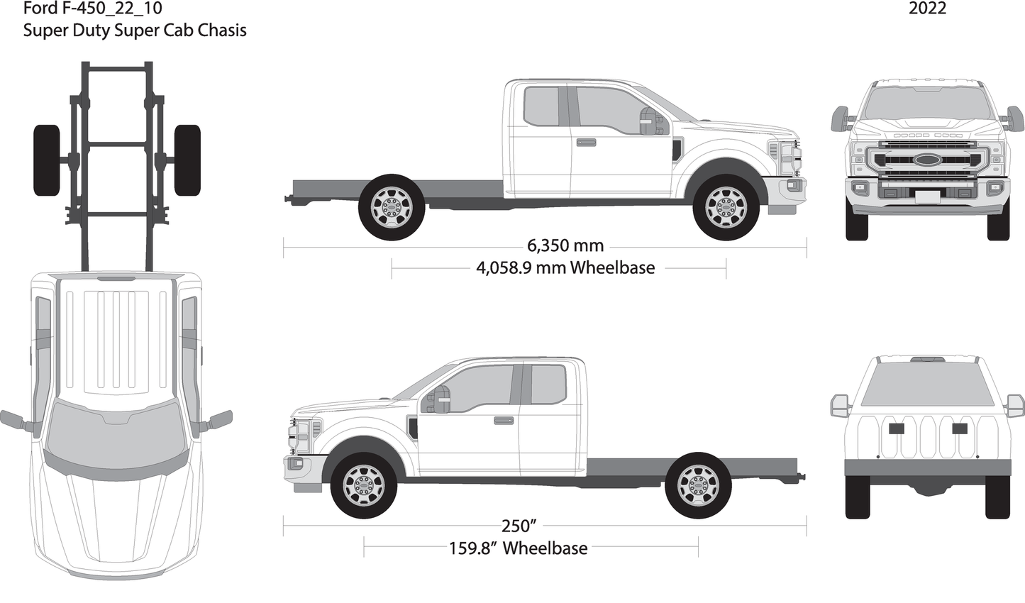 2022 Ford F 450 V10 Vehicle Wrap Template