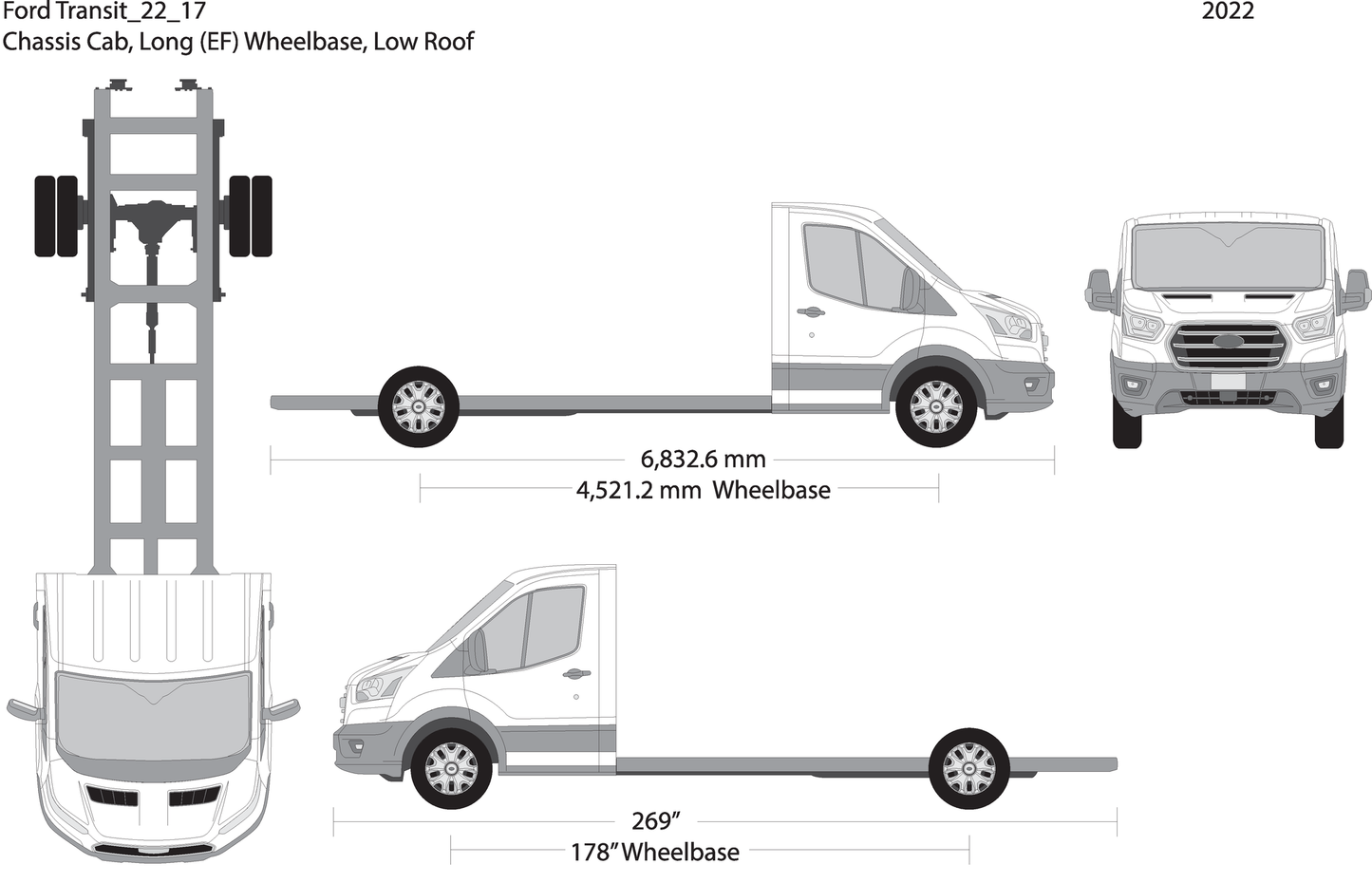 2022 Ford Transit Chassis V17 Vehicle Wrap Template