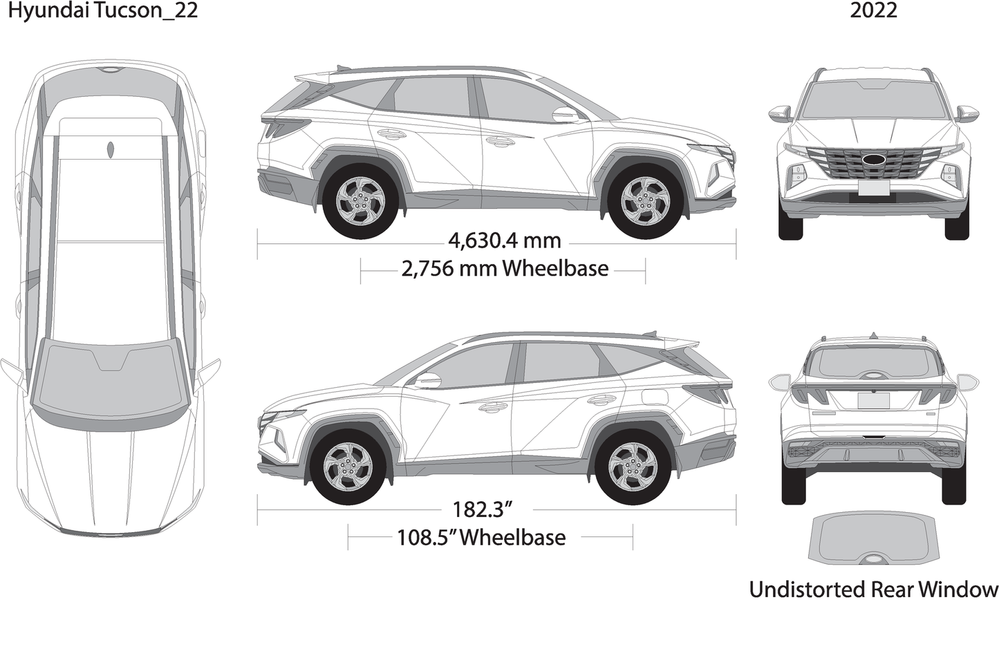 2022 Hyundai Tucson V22 Vehicle Wrap Template
