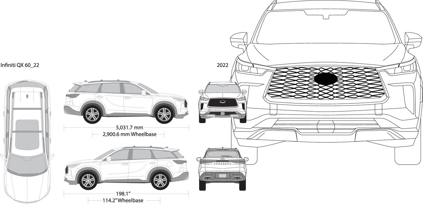 2022 Infiniti Qx60 V22 Vehicle Wrap Template
