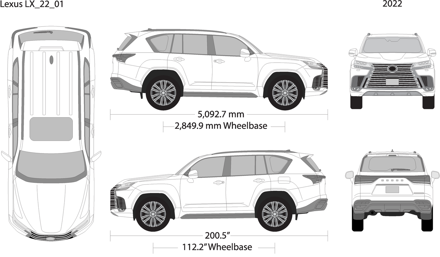 2022 Lexus Lx V22 Vehicle Wrap Template
