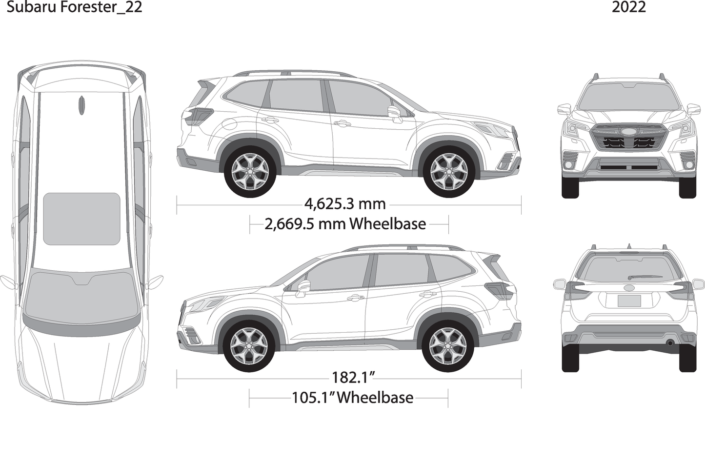 2022 Subaru Forester V22 Vehicle Wrap Template